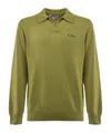 Mc2 Saint Barth Long-sleeved Polo Shirt In Green