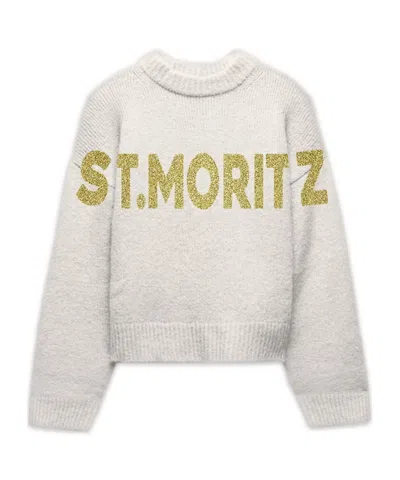 Mc2 Saint Barth Long-sleeved Knitted Sweater In Gray