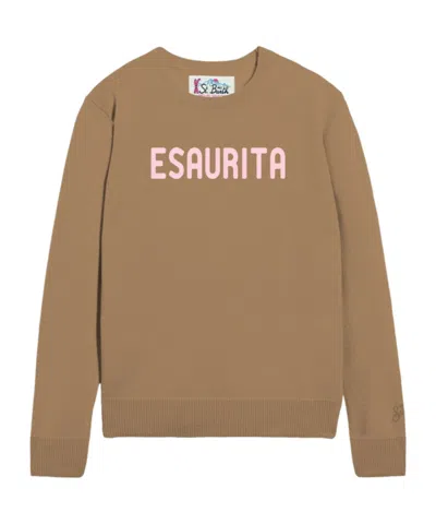Mc2 Saint Barth Long-sleeved Sweater In Brown