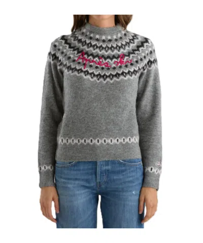 Mc2 Saint Barth Long-sleeved Sweater In Gray
