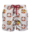 Mc2 Saint Barth Graphic Printed Drawstring Swim Shorts In Gray