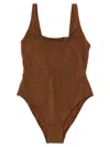 Mc2 Saint Barth Lora Shiny Strass Leopard One-piece Swimsuit In Brown