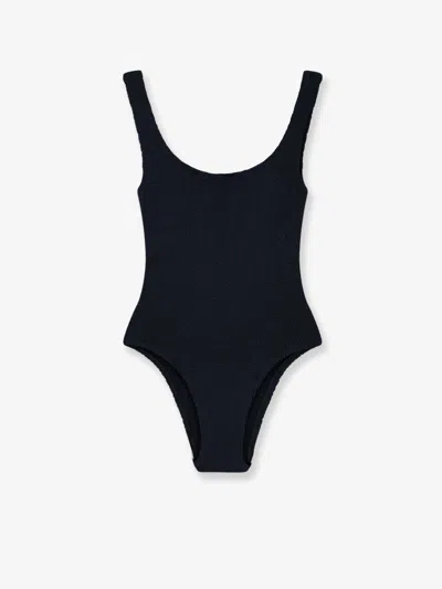 Mc2 Saint Barth Lora Crinkle One-piece Swimsuit In Black