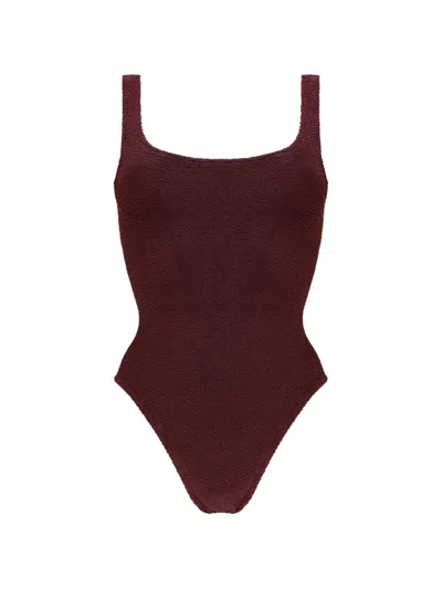 Mc2 Saint Barth Lora Crinkle-effect Swimsuit In Brown