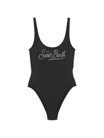 Mc2 Saint Barth Logo Swimsuit In Black