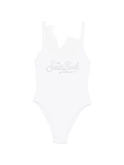 Mc2 Saint Barth Lora Logo Swimsuit In White