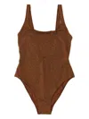 Mc2 Saint Barth Lora Rhinestone-leopard Swimsuit In Brown