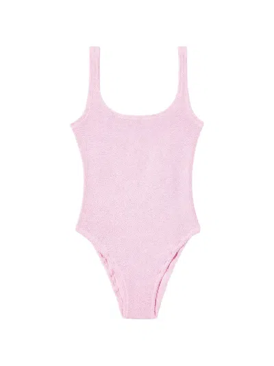 Mc2 Saint Barth Lora Seersucker Swimsuit In Pink