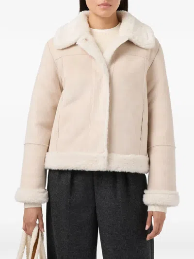 Mc2 Saint Barth Lorayne Faux-shearling-collar Jacket In Neutral