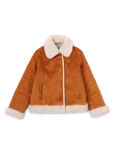 Mc2 Saint Barth Lorayne Jr Shearling-tex Embroidery 19 In Brown