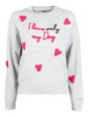 Mc2 Saint Barth Louise Heart-embroidered Sweater In Gray