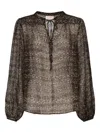 Mc2 Saint Barth Lurex-detail Blouse In Brown
