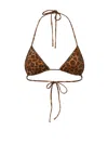 Mc2 Saint Barth Lurex Triangle Bikini Top With Animal Print