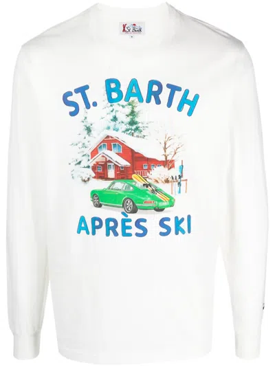 Mc2 Saint Barth Luton Car Chalet Sweatshirt In White