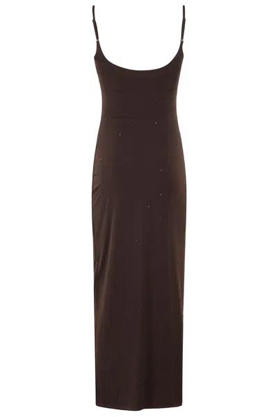 Mc2 Saint Barth Lycra Bodycon Dress With All-over Strass Embellishment