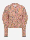 Mc2 Saint Barth Mabelle Multicolor Mouliné Yarn Cardigan In Pink