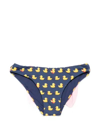 Mc2 Saint Barth Kids' Madame Duck-bow Swim Briefs In Blue