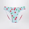 Mc2 Saint Barth Bralette Bikini With Vichy And Cherries Pattern