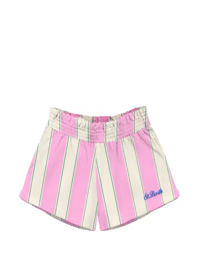 Mc2 Saint Barth Maeve Striped Mini Shorts In Pink