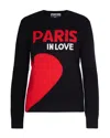 Mc2 Saint Barth Maglia New Queen Paris In Love Nera In Black