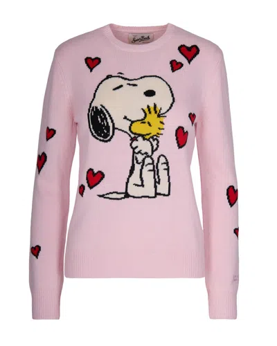 Mc2 Saint Barth Maglia New Queen Peanuts Love Hugs Rosa In Pink