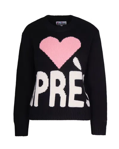 Mc2 Saint Barth Kyla Heart-detail Sweater In Black