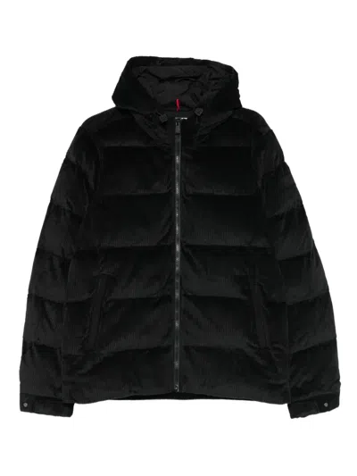 Mc2 Saint Barth Maier Hooded Corduroy Padded Jacket In Black