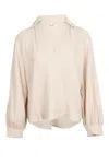 Mc2 Saint Barth Maira Off White Muslin Blouse In Brown