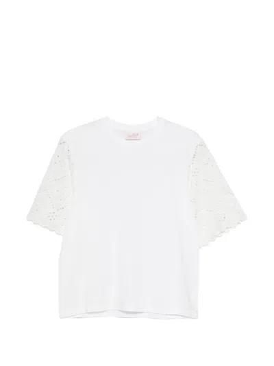 Mc2 Saint Barth Maisa Broderie-anglaise T-shirt In White