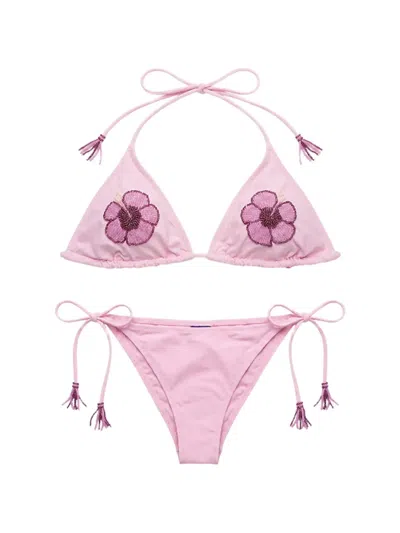 Mc2 Saint Barth Maleah Floral-patch Bikini In Pink