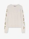 Mc2 Saint Barth Malmo Wool Blend Cable Knit Sweater In White