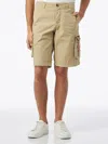 Mc2 Saint Barth Man Beige Cotton Cargo Shorts