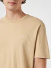 Mc2 Saint Barth Man Beige Cotton Jersey T-shirt Dover With St. Barth Embroidery In White