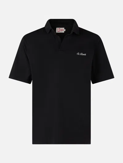 Mc2 Saint Barth Brighton Polo In Black Cotton