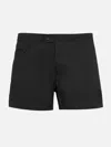 Mc2 Saint Barth Man Black Fitted Cut Swim Shorts Harrys In Black