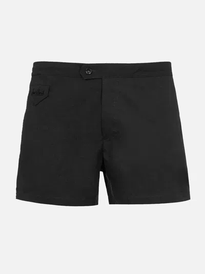 Mc2 Saint Barth Man Black Fitted Cut Swim Shorts Harrys