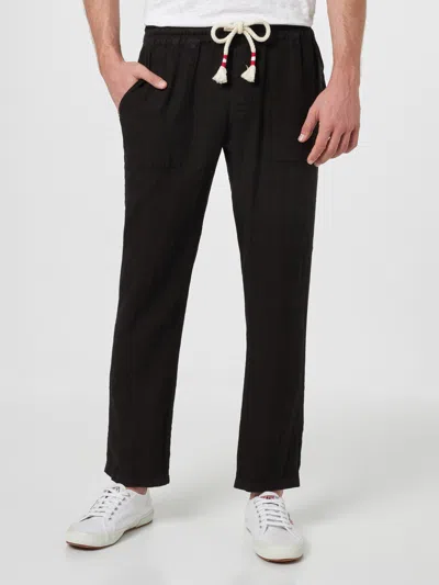 Mc2 Saint Barth Calais Pants In Black Linen