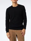 Mc2 Saint Barth Man Black Stretch Wool Sweater With St. Barth Embroidery In Black