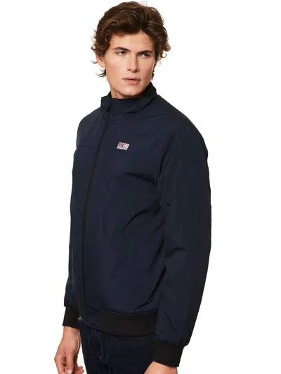 Mc2 Saint Barth Waterproof Jacket Eco Fur Inner Lining In Blue