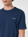 Mc2 Saint Barth Logo-embroidered Cotton T-shirt In Blue