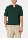 Mc2 Saint Barth Man British Green Knitted Polo Shirt Sloan In Green