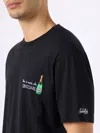 Mc2 Saint Barth T-shirt Classic Non Ci Resta Che Sbocciare In Black