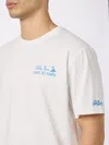 Mc2 Saint Barth Man Classic Fit Cotton Jersey T-shirt Portofino With Ti Porto Alle Boe Print Alle Boe Special Editio In White