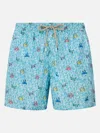 Mc2 Saint Barth Comfort Light Beachwear In Cyan Polyester In White