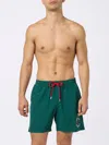 Mc2 Saint Barth Man Comfort Swim Shorts With Forte Dei Drammi Embroidery Insulti Luminosi Special Edition In Green