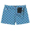 Mc2 Saint Barth Shorter-lenght Swim Short Majolica Print In Blue