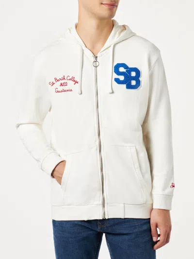 Mc2 Saint Barth Man Cotton Sweatshirt With Patch And Embroidery