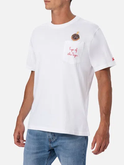 Mc2 Saint Barth Logo-embroidered Cotton T-shirt In White