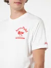 MC2 SAINT BARTH MAN COTTON T-SHIRT WITH APRÉS PADEL PLACED PRINT