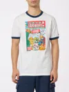 Mc2 Saint Barth Man Cotton T-shirt With Avengers Print Marvel Special Edition In White